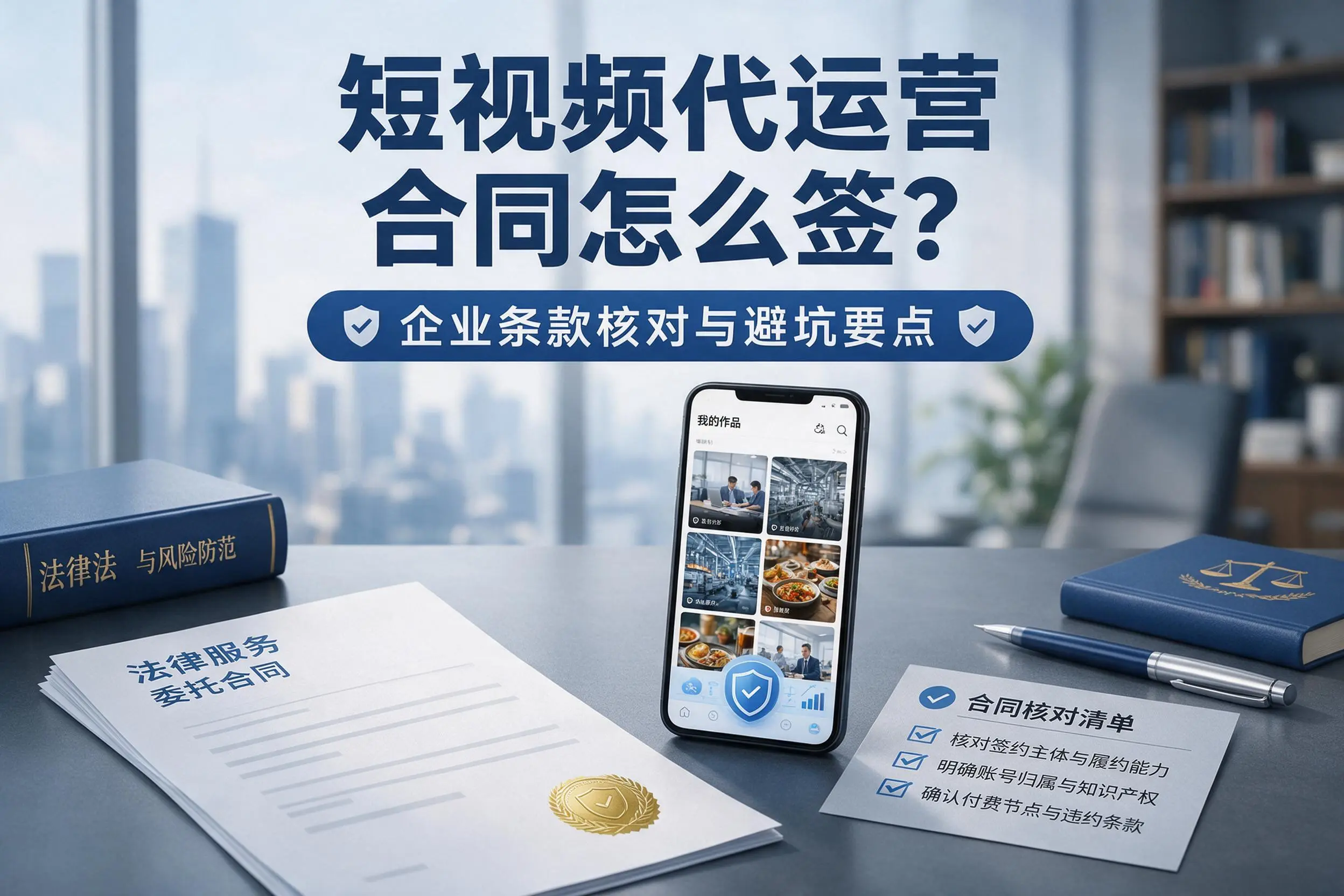 短视频代运营合同怎么签？红河企业条款核对与避坑要点