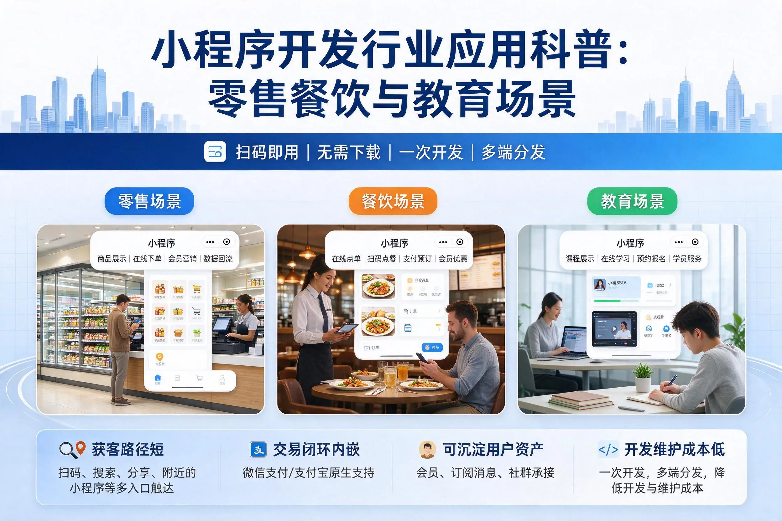 红河小程序开发行业应用科普：零售餐饮与教育场景