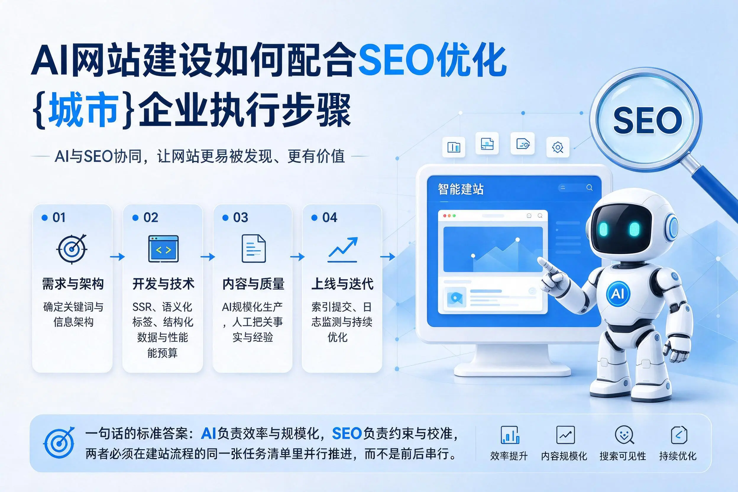 AI网站建设如何配合SEO优化，红河企业执行步骤