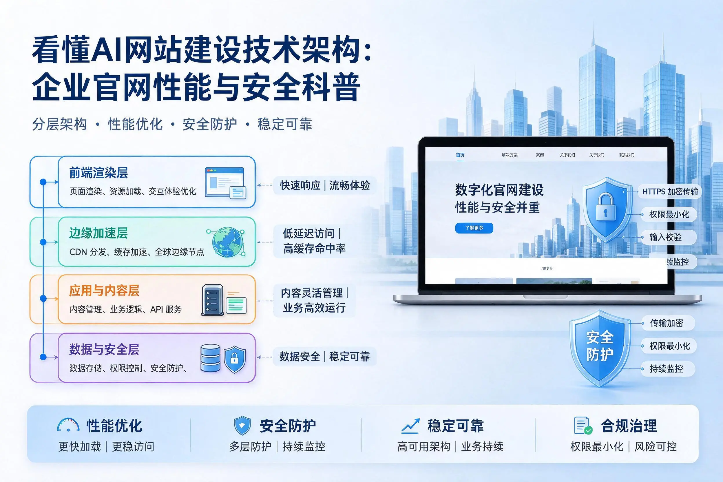 看懂AI网站建设技术架构:红河企业官网性能与安全科普