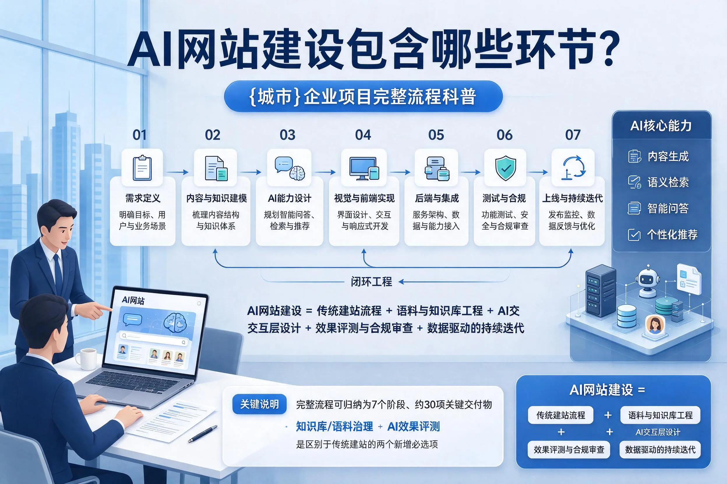AI网站建设包含哪些环节？红河企业项目完整流程科普