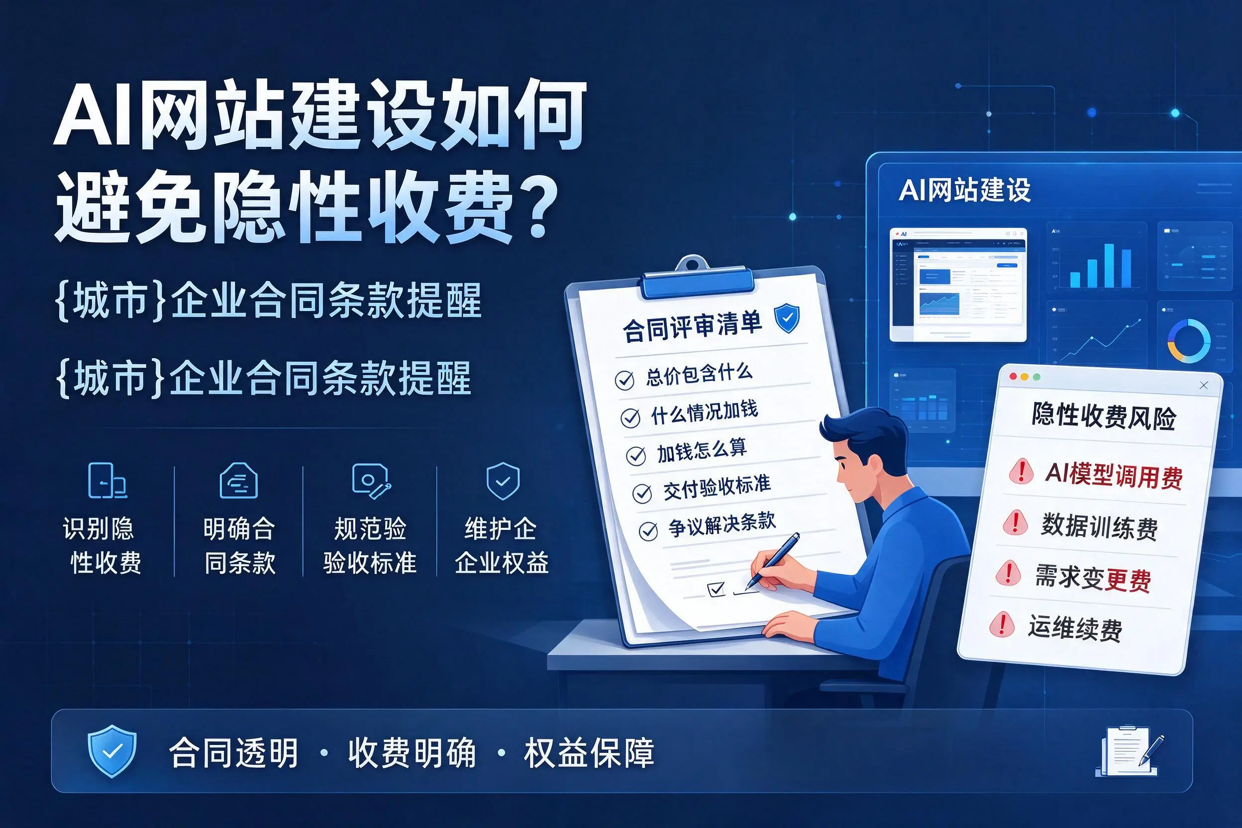AI网站建设如何避免隐性收费?红河企业合同条款提醒